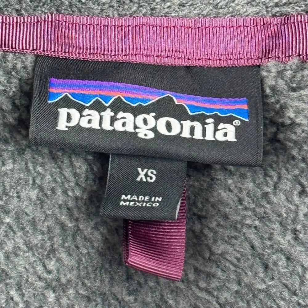 Patagonia Re-Tool Snap-T Pullover Polartec Fleece Gray Magenta Women's XSmall